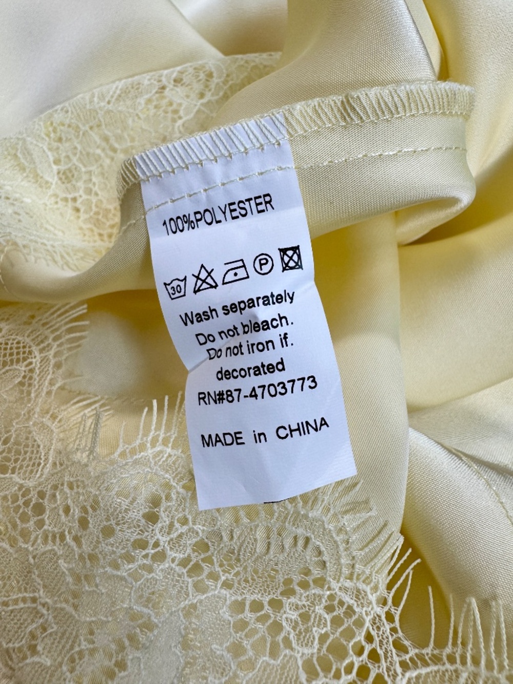 ASYMMETRICAL ONE SLEEVE LACE TRIM LIGHT YELLOW TOP - NWT - Picture 12 of 14